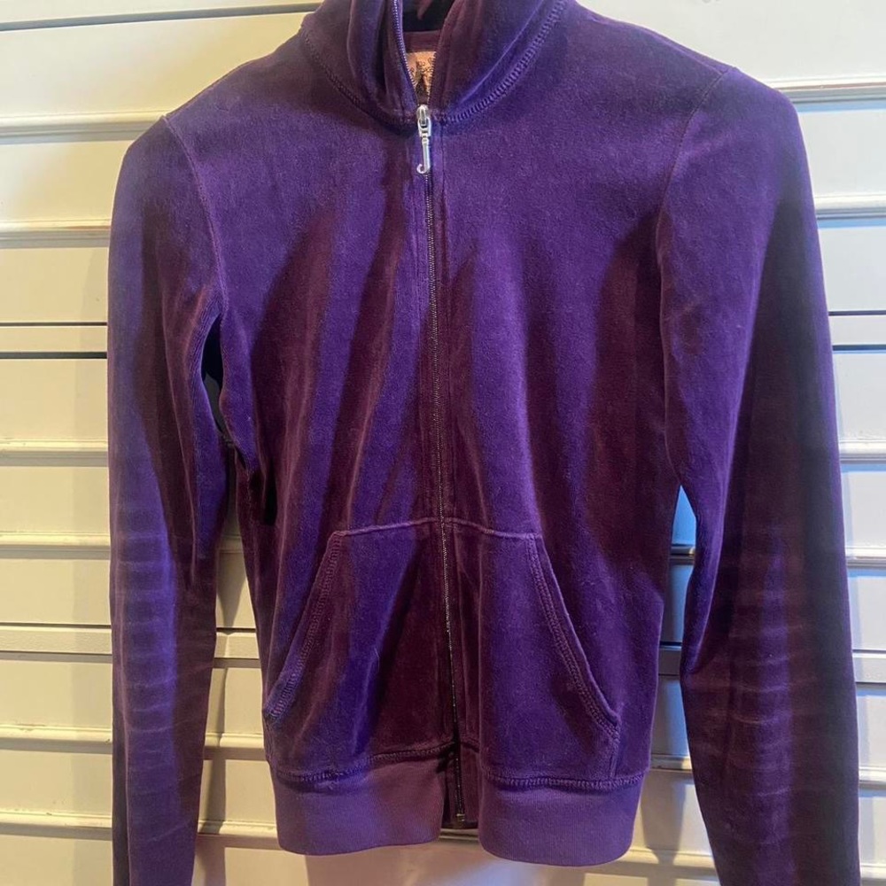 ❌SOLD❌Dark Purple Velour Mock Neck Tracksuit 💜